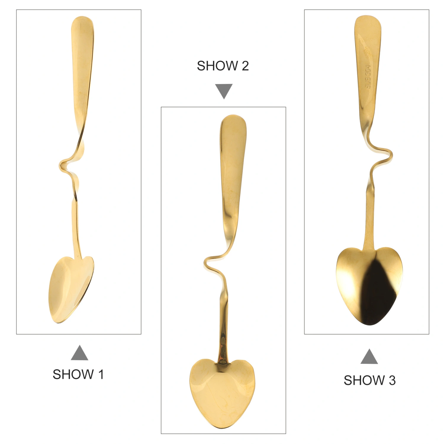 1Pc Hanging Coffee Spoon V Shape Hanging Cup Spoon Metal Stirring Spoon