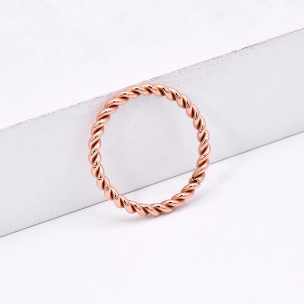 Creative Rose Gold Ring Exquisite Finger Ring Couples Rings for Woman Man (Size 10)