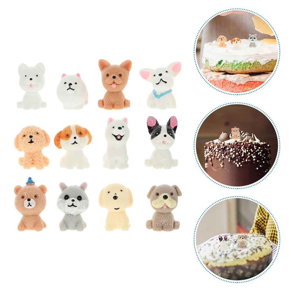 12pcs Mini Dog Ornaments Micro Garden Decoration Home Micro Landscape Supplies