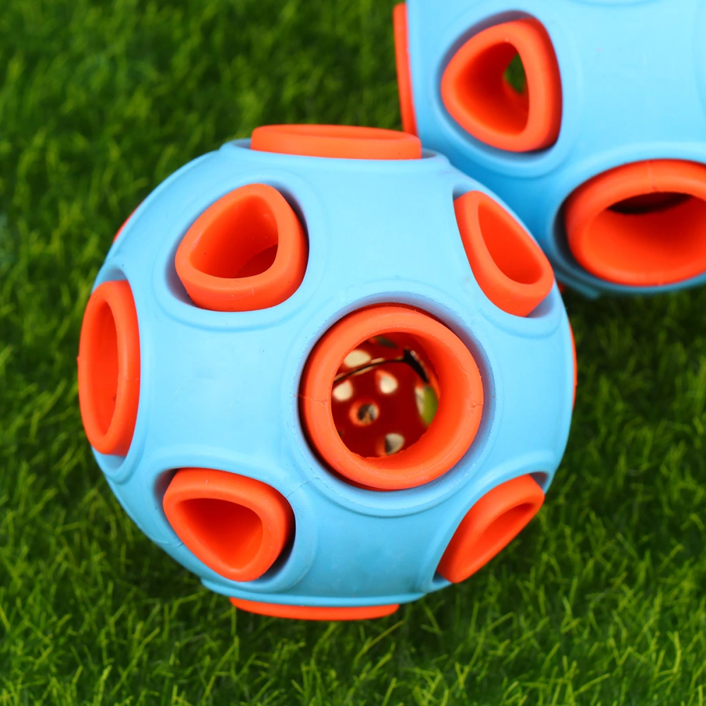 Pet Dog Biting Resistance Toy Ball Giggle Ball Dog Play Ball Pet Training Toy Pet Puppy Chew Toy (Blue and Orange)