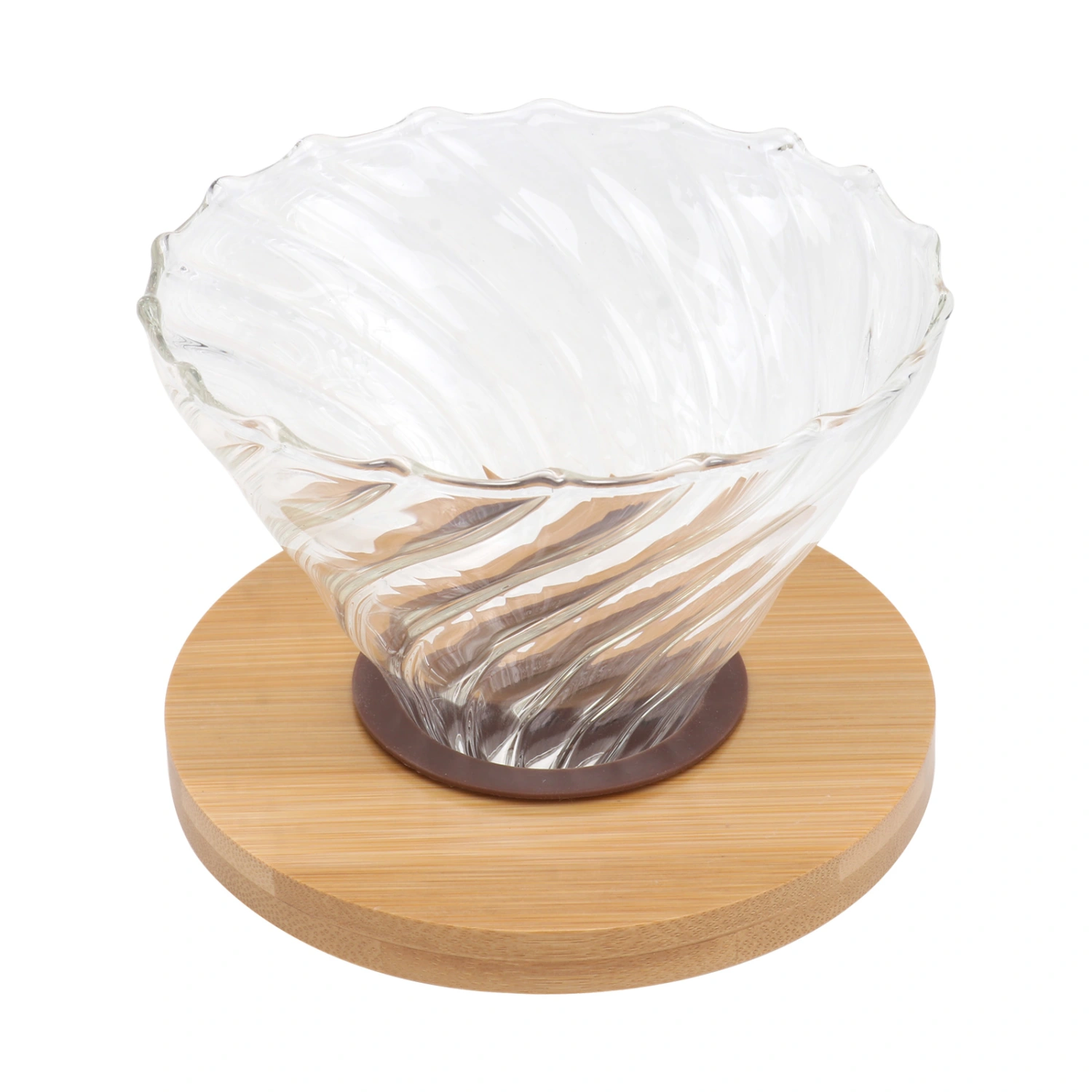 Stylish V-type Coffee Cup High Temperature Resistance Handmade Glass Filter Coffee Cup Wooden Tray for Home Office (No Handle)