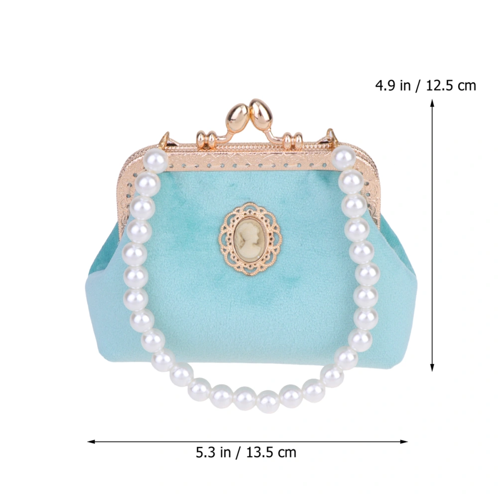 Vintage Style Purse Lovely Coin Pouch Portable Small Wallet Girls Fashion Change Bag for Women Ladies (Light Green)