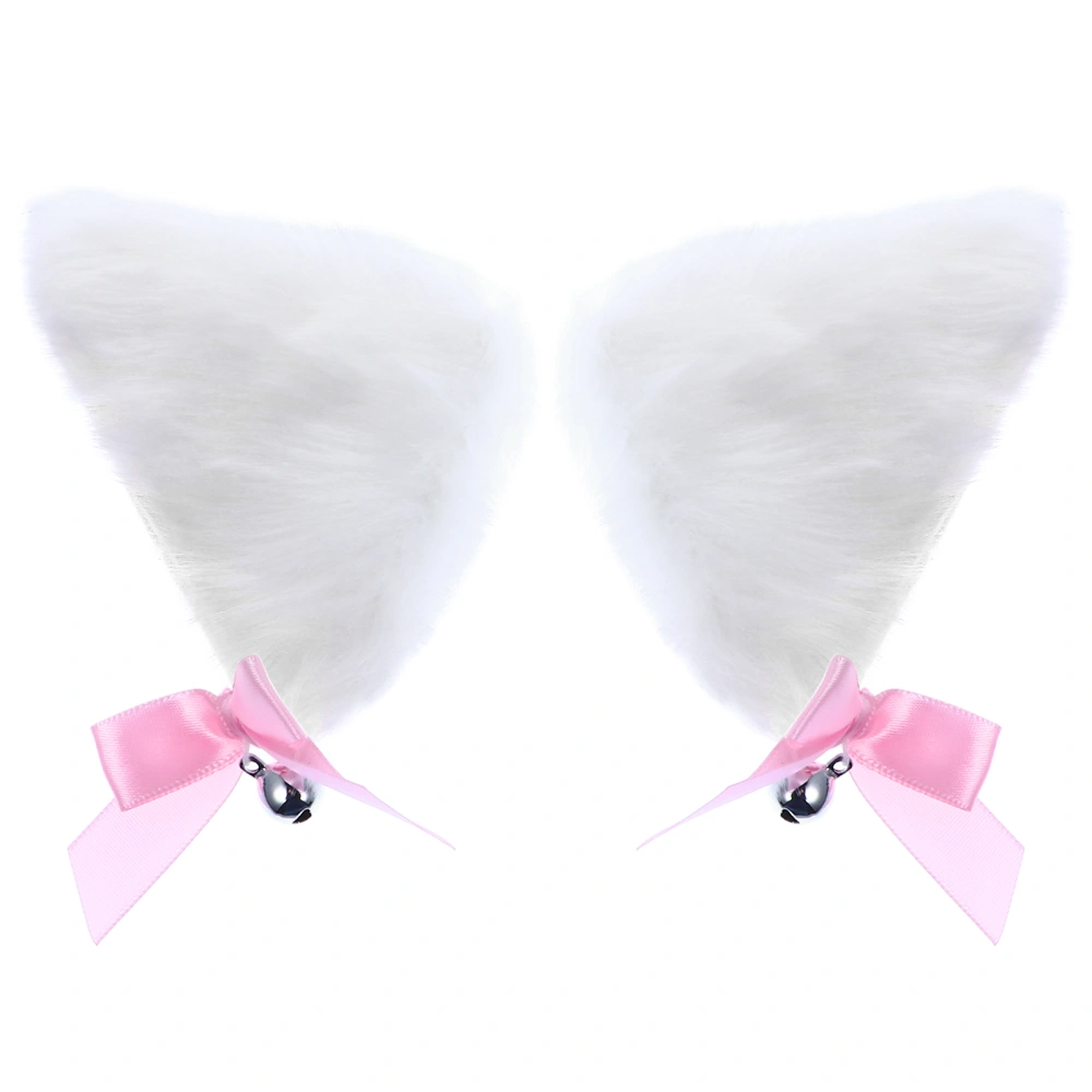 1 Pair Cat Ears Hair Clip Cosplay Party Long Fur Lovely Costume Hair Clip