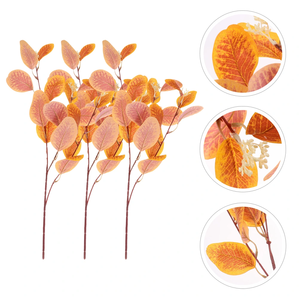 3pcs Artificial Eucalyptus Leaves Bouquet Fake Bouquet Filler Plastic Plant