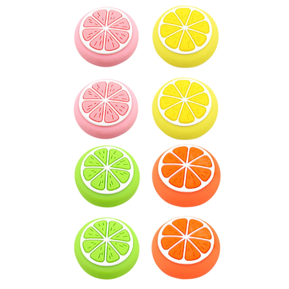 8pcs Silicone Lemon Fruit Thumb Grips Analog Sticker Cover Joystick Caps