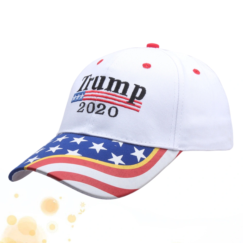 Trump 2020 Baseball Fashion American Flag Baseball Presidential Election Headdress (White)