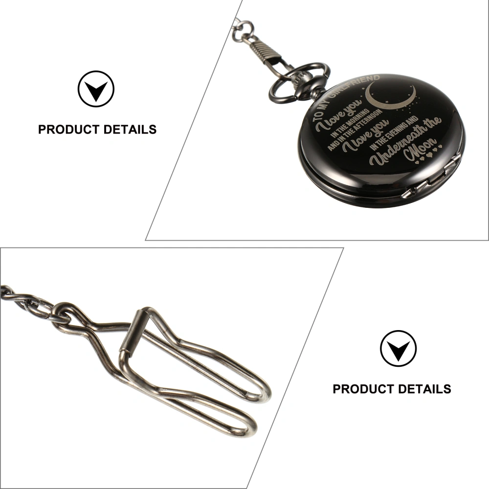 Lettering Pocket Watch Retro Pocket Watch Portable Pocket Watch for Women Female