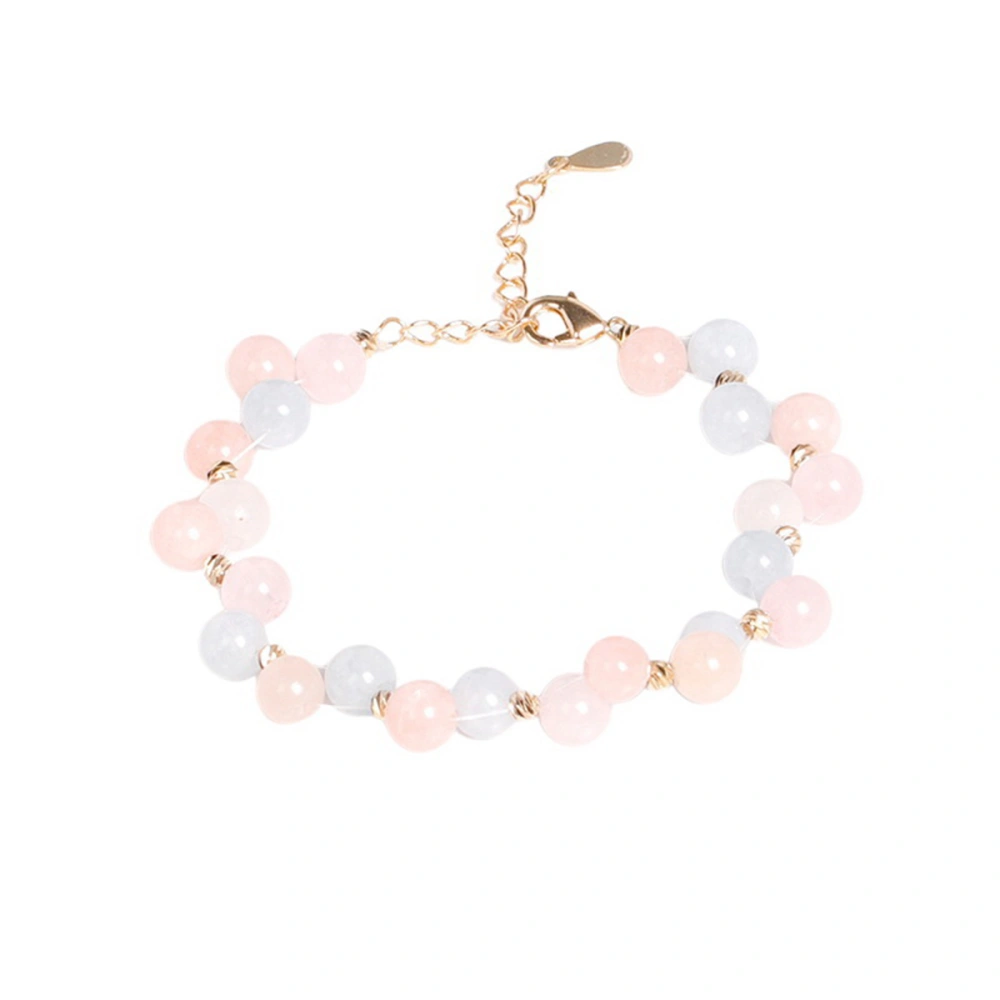 Natural Morganite Bracelet Colorful Crystal Wrist Band Decorative Bracelet for Women Lady