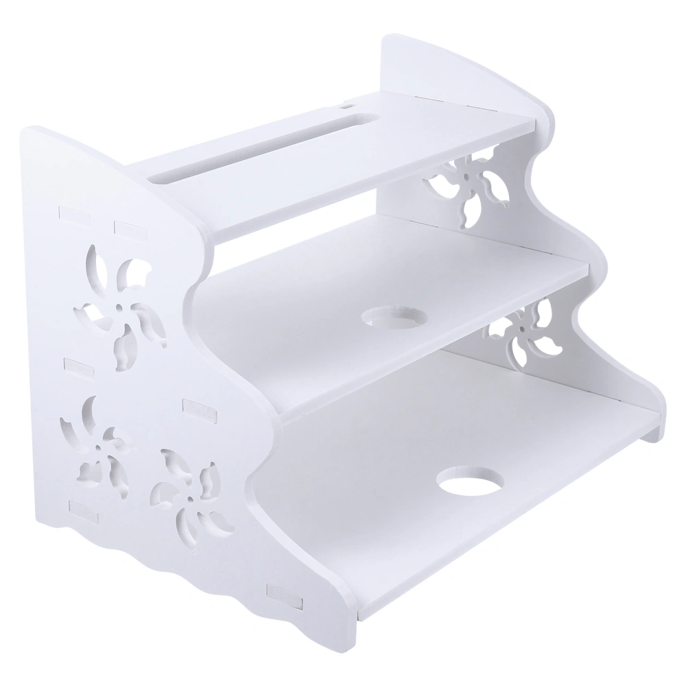 1Pc STB Storage Rack Carving Router Rack Household Router Stand for Home (White)