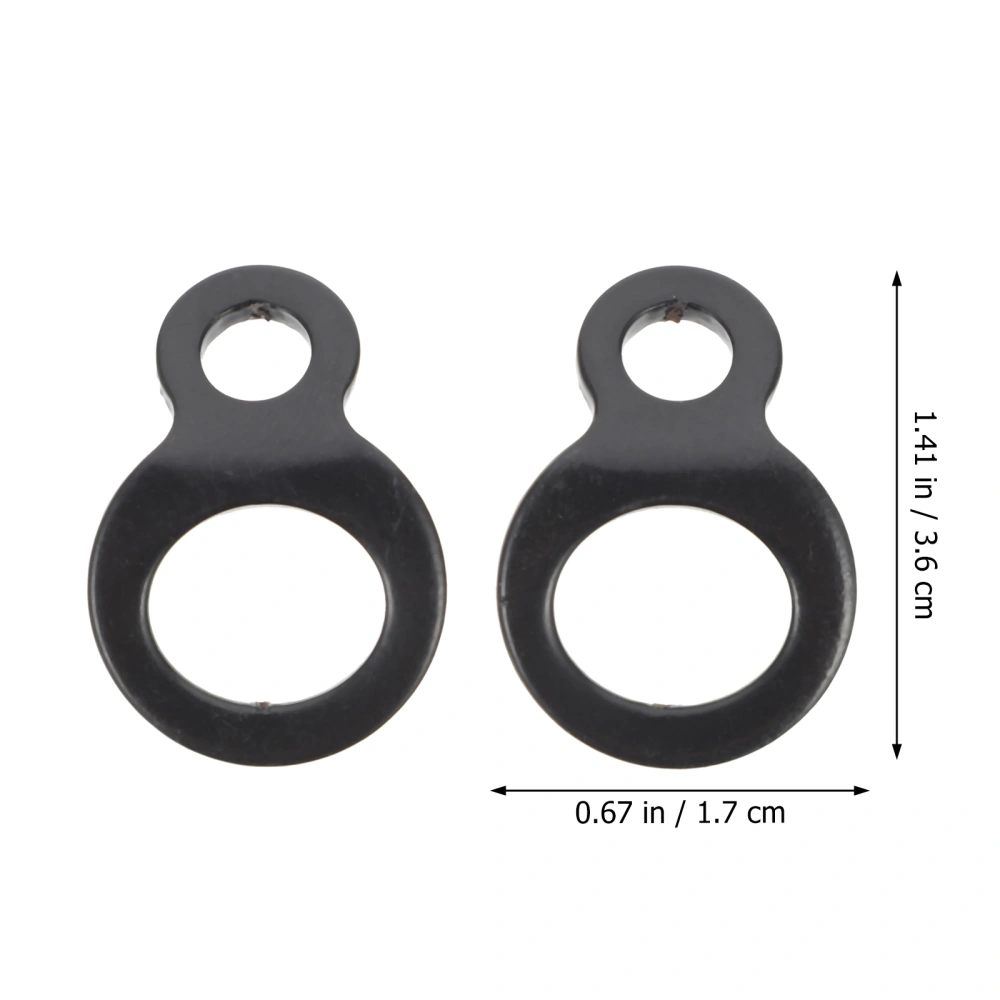 2Pcs Truck Trailer Tie Down Strap Rings Practical Truck D-shaped Rings (Black)