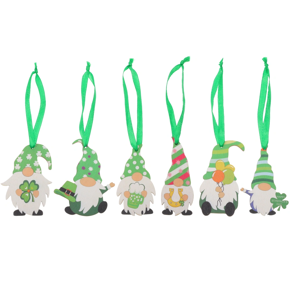 24pcs Creative Wooden Dwarf Hanging Pendants St. Patrick's Day Hanging Decor