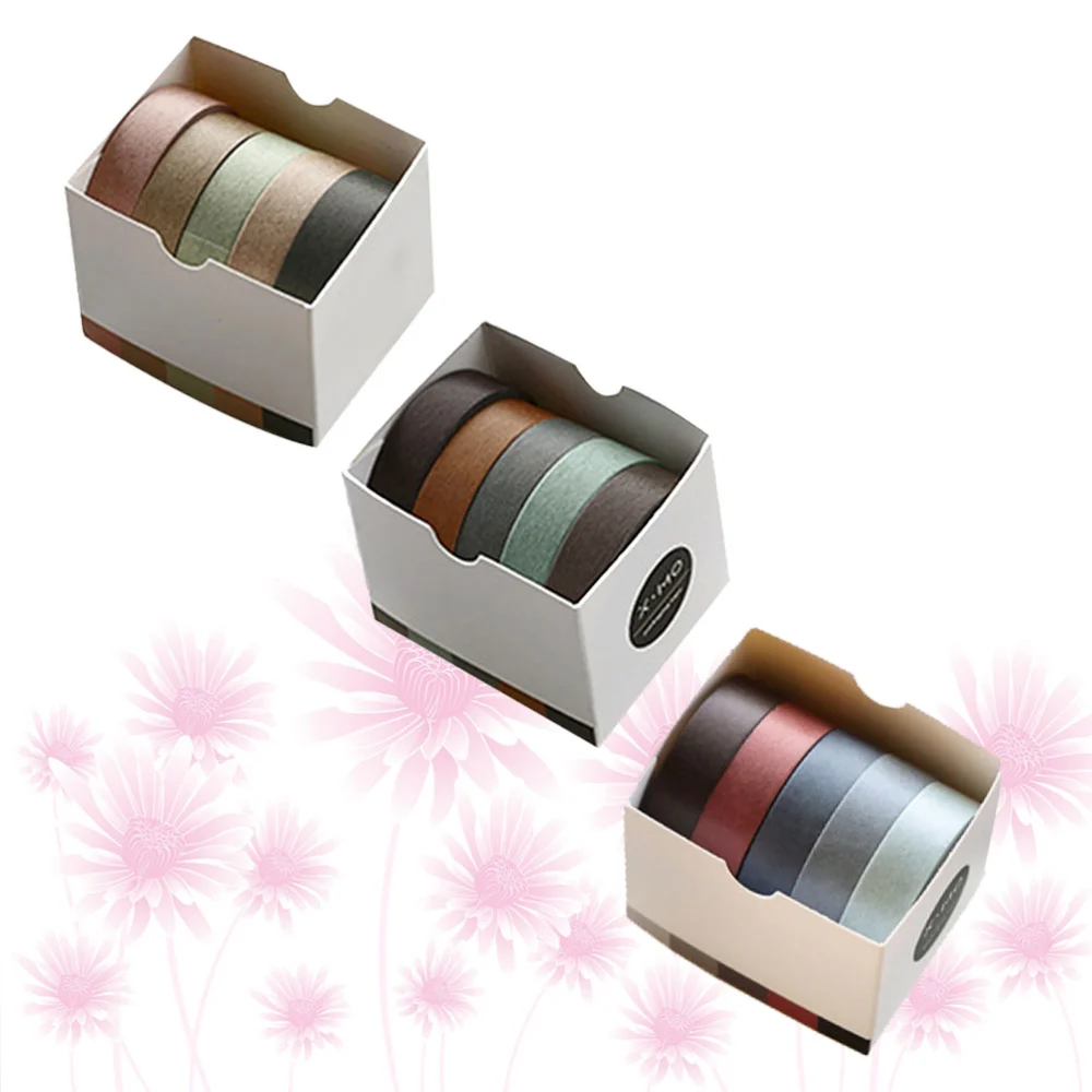 15 Rolls Washi Paper Tapes Colored Decorative Stickers Tape Gift Packaging Band for DIY Gift Supplies