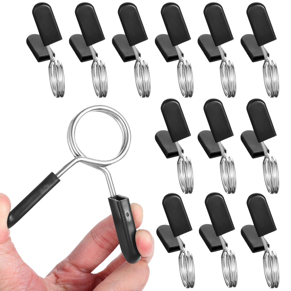 12 Pcs Spring Clip Collars Barbell Spring Clips Rotate Lock Dumbbell Clips with Grips