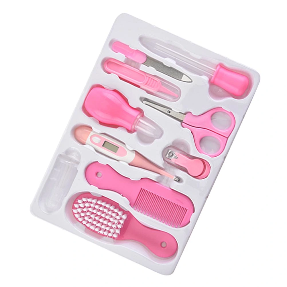 1 Set Infant Nursery Set Baby Grooming Kit Newborn Nail Clipper File Scissor Tweezer Kits (Pink)
