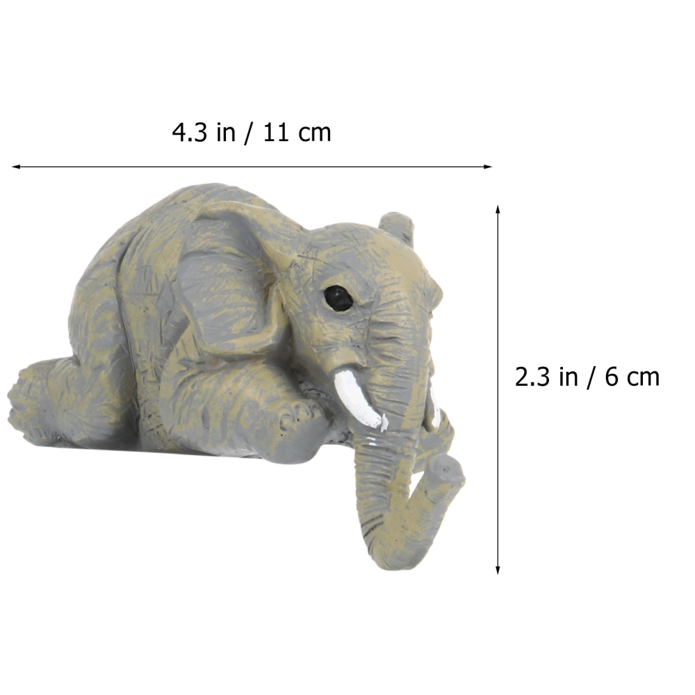 1 Set Resin Elephant Ornament Animal Figurine Desktop Adornment Supplies