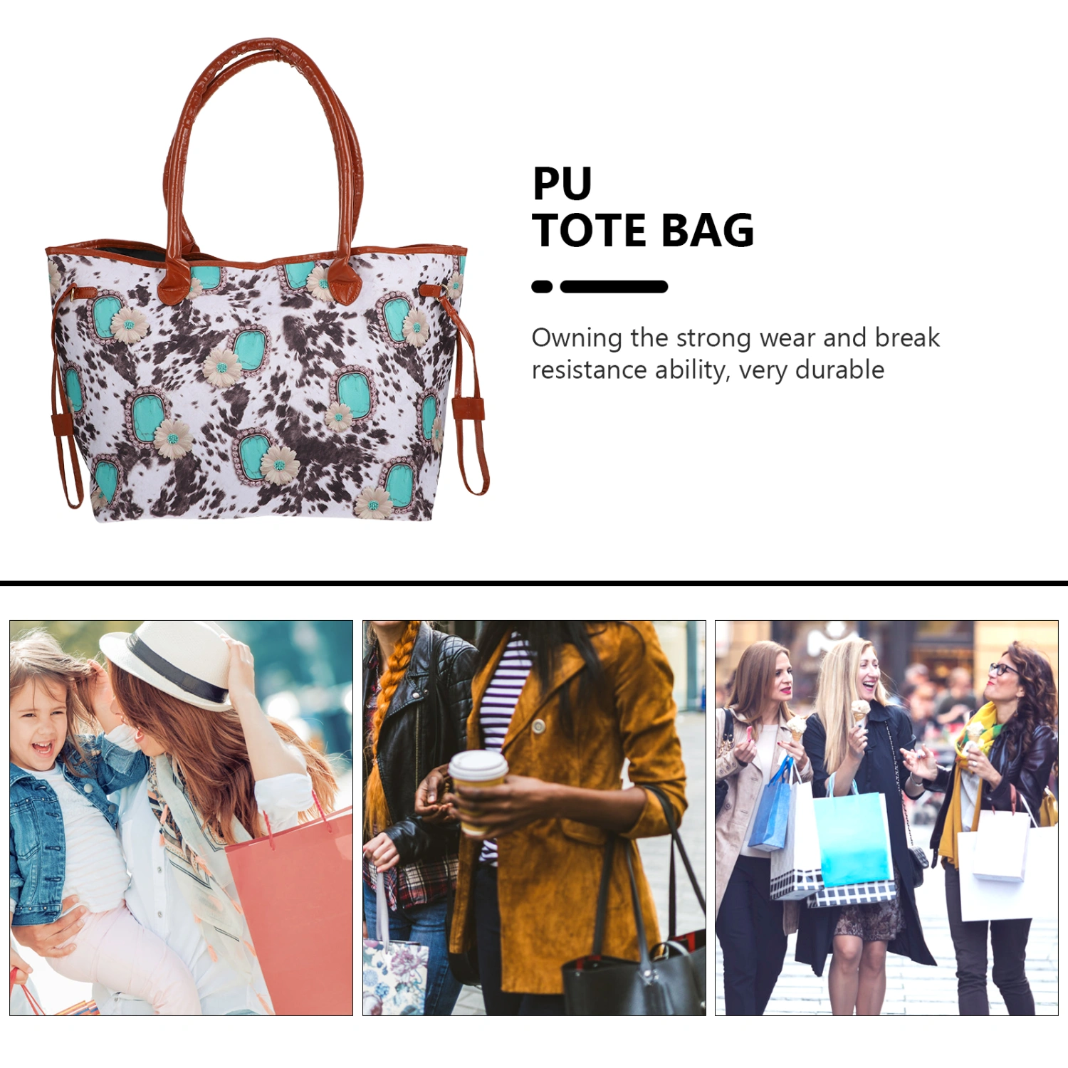 1pc Single Shoulder Bag Printed Bag Handbag Indian Style Storage Bag for Girl