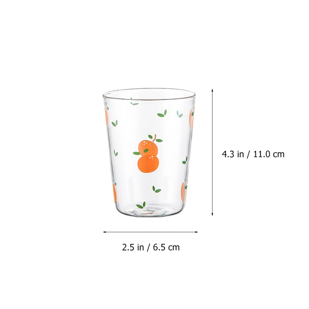 4Pcs Fruit Pattern Glass Cup Fruit Juice Cups Creative Beverage Cup Random Style