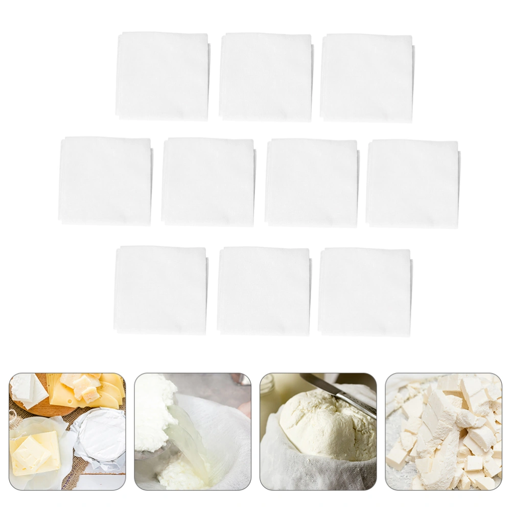 10Pcs Tofu Cheesecloth Cotton Muslin Reusable Cotton Fabric Hemmed Cheese Cloth