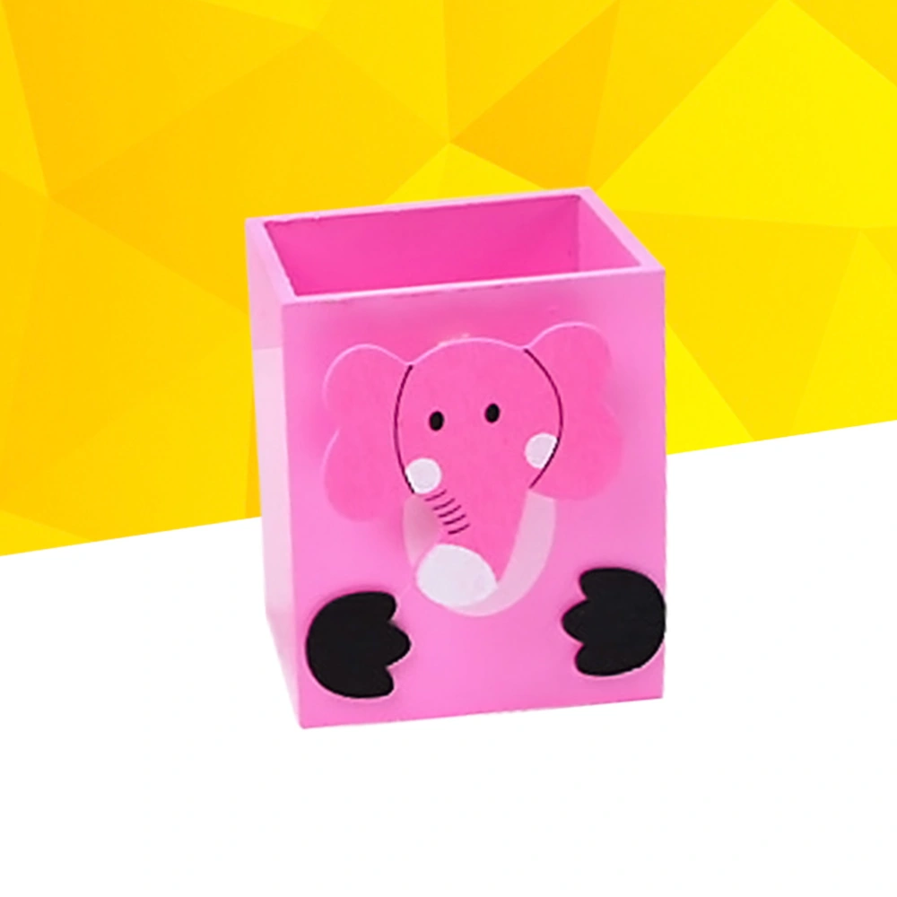 Cartoon Desktop Pen Pencil Holder Stationery Organizer for Home Office School Use (Pink Elephant)