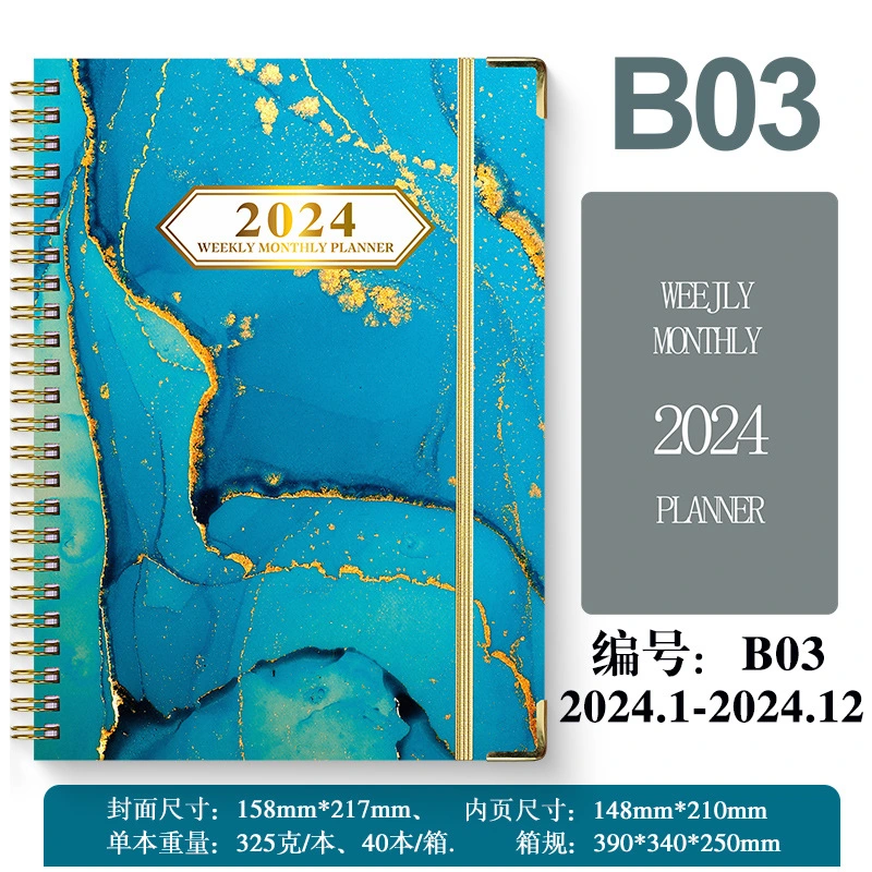 Monthly Planner Notebook Planner Notepad Portable Planner English Spiral Notepad Planning Notepad