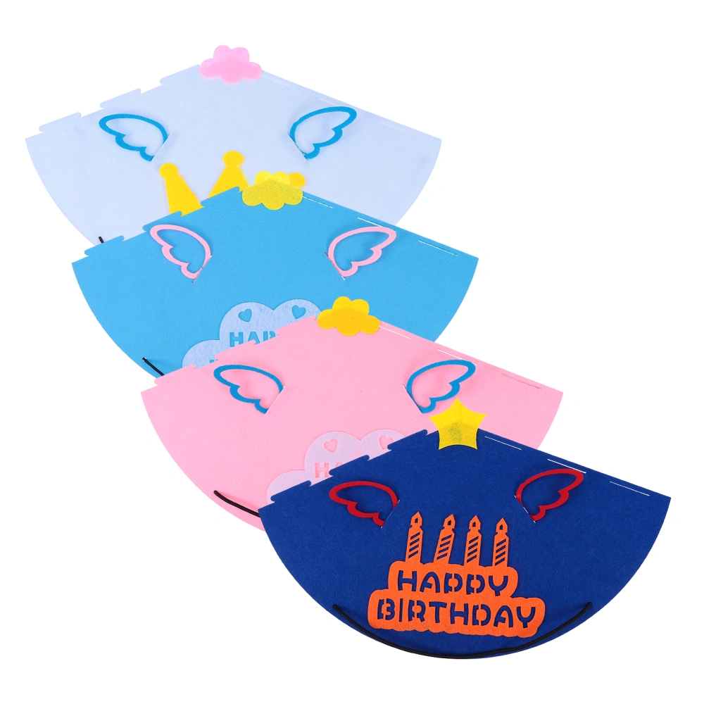 4PCS Colorful Birthday Party Hats Birthday Party Decor Party Supplies Kids Hat