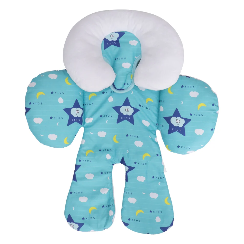 1Pc Newborn Baby Car Seat Stroller Cushion Pad Baby Head Protection Pad (Blue)