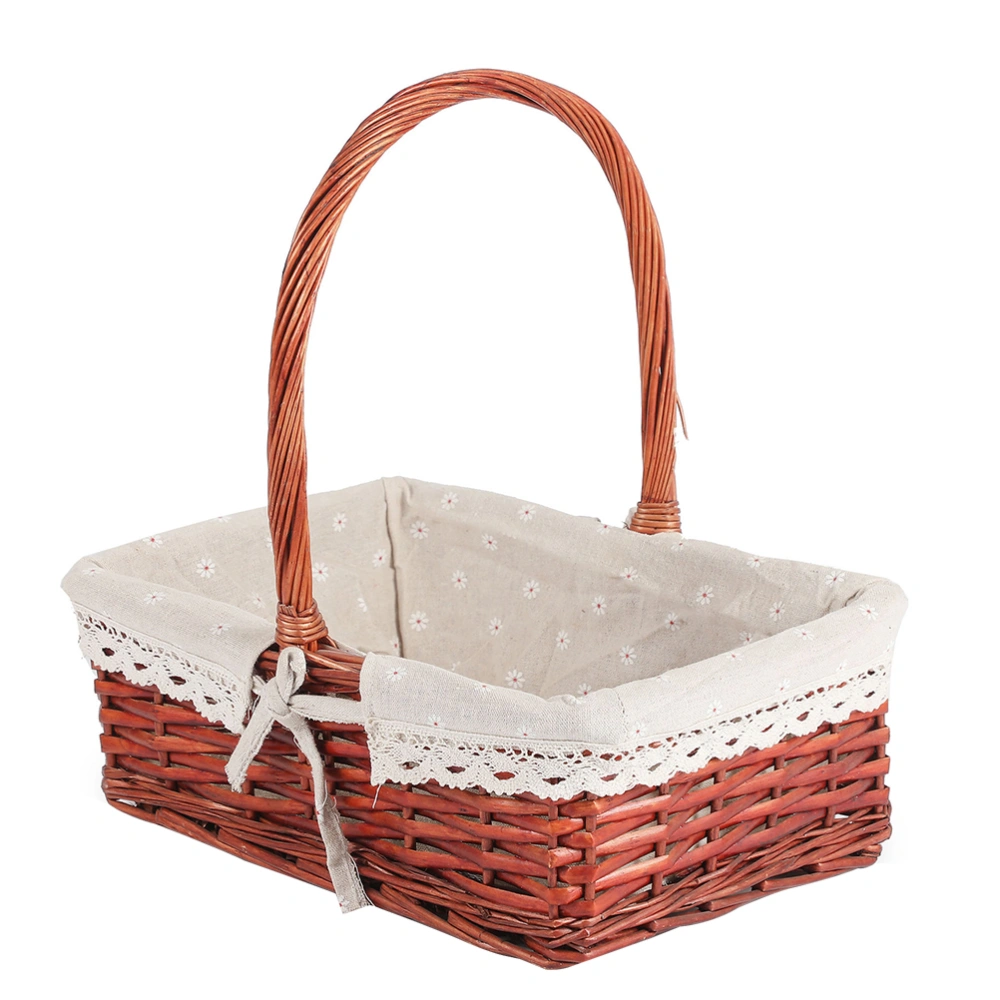 1Pc Natural Rattan Basket Holder Organizer Shopping Fruit Gift Wrapping Basket