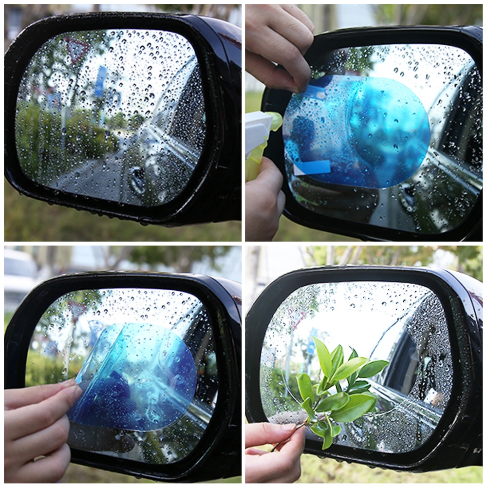 8pcs Car Waterproof Anti-fog Film Rearview Mirror Film Anti-glare Rainproof Film