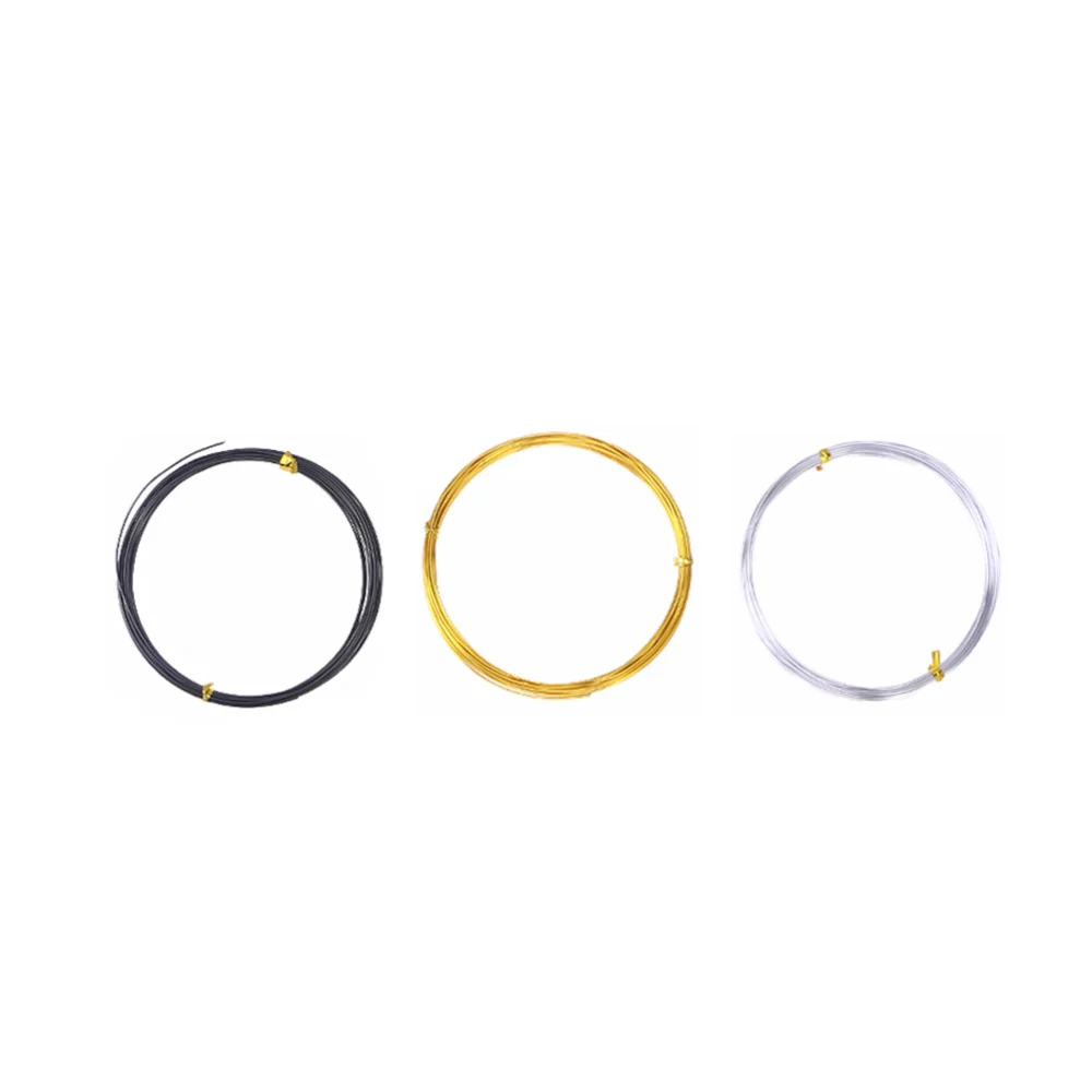 3 Pcs 1.5mm DIY Colorful Alumina Line for Manual DIY Motorcycle Shape Bonsai Shape Use (5M, Black, Silver, Golden Style)