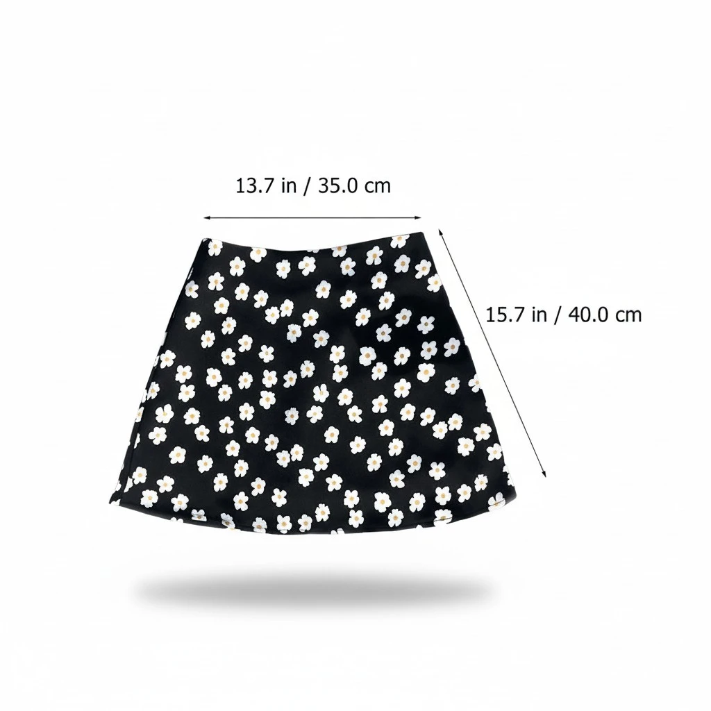 1pc Summer Short Skirts High-waist Skirt Elegant Printing Female Zipper Skirt
