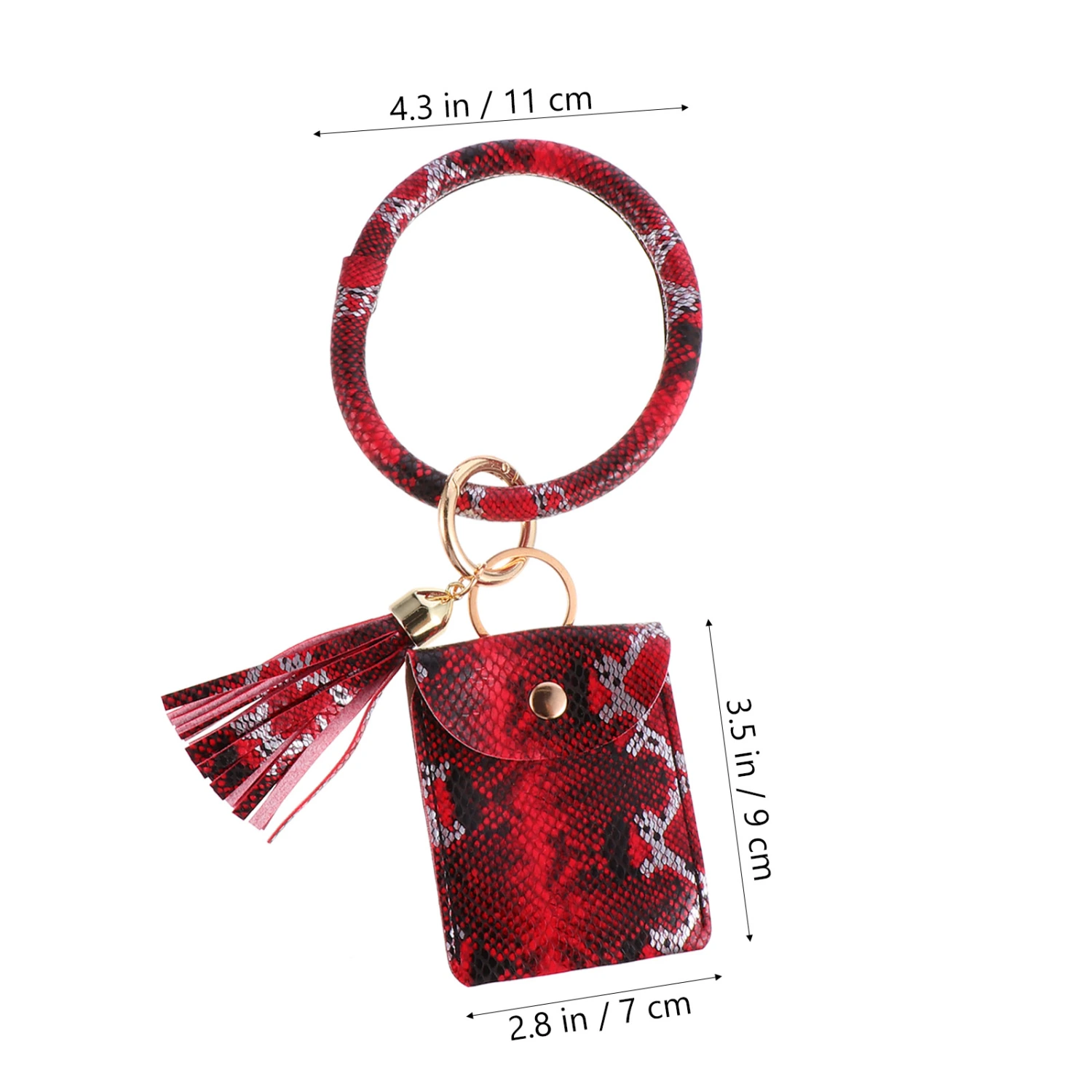 1 Pc Bracelet Tassel Key Chain Alligator Printed Coin Bag Bracelet Pendant