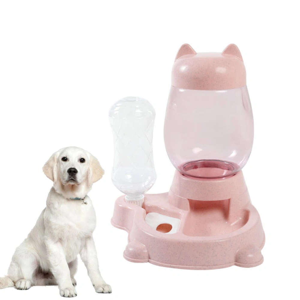 Cat Ear Water Feeding Tool Creative Pet Drinking Tool Automatic Pet Water Feeder for Cat Dog (Pink)