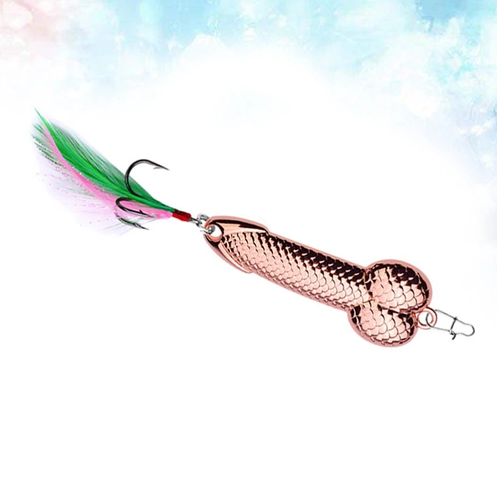 Fishing Tackle 3G Hard VIB Metal Wobble Fish Lures Spoon Lure Feather Bait Hook for Fish (Rose Gold)