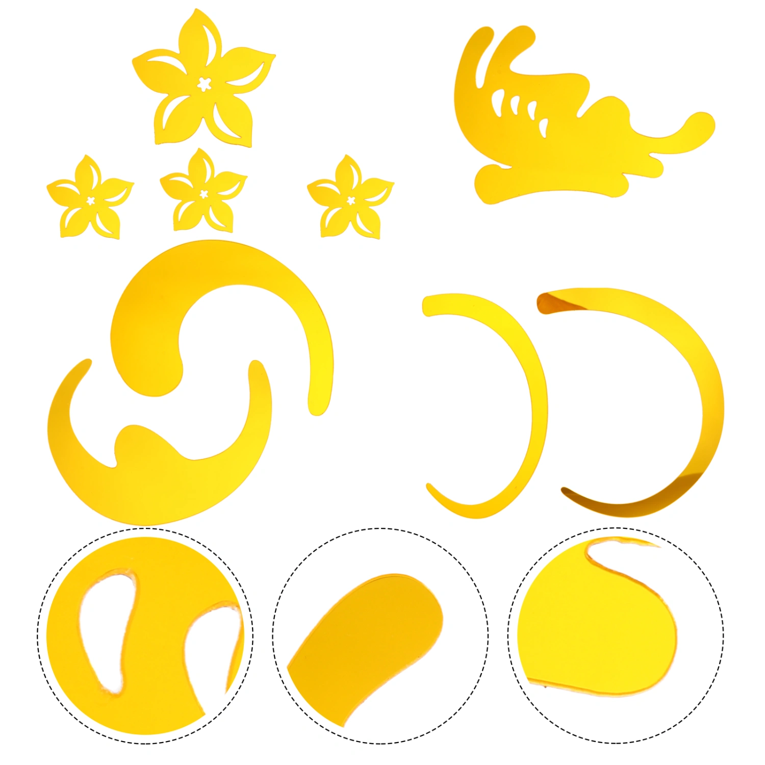 3D Golden Flower Acrylic Wall Sticker DIY Sticker Mirror Wall Home Decoration