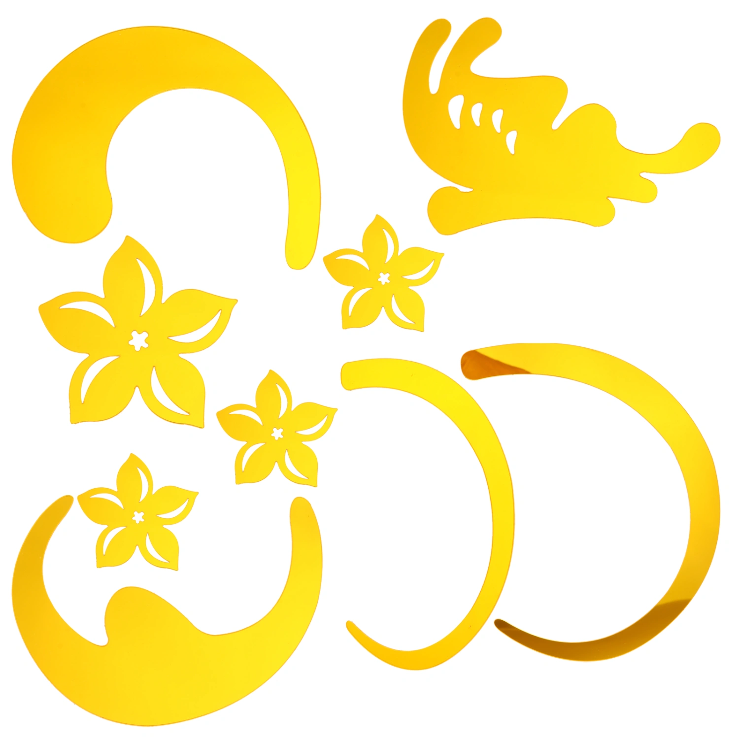 3D Golden Flower Acrylic Wall Sticker DIY Sticker Mirror Wall Home Decoration