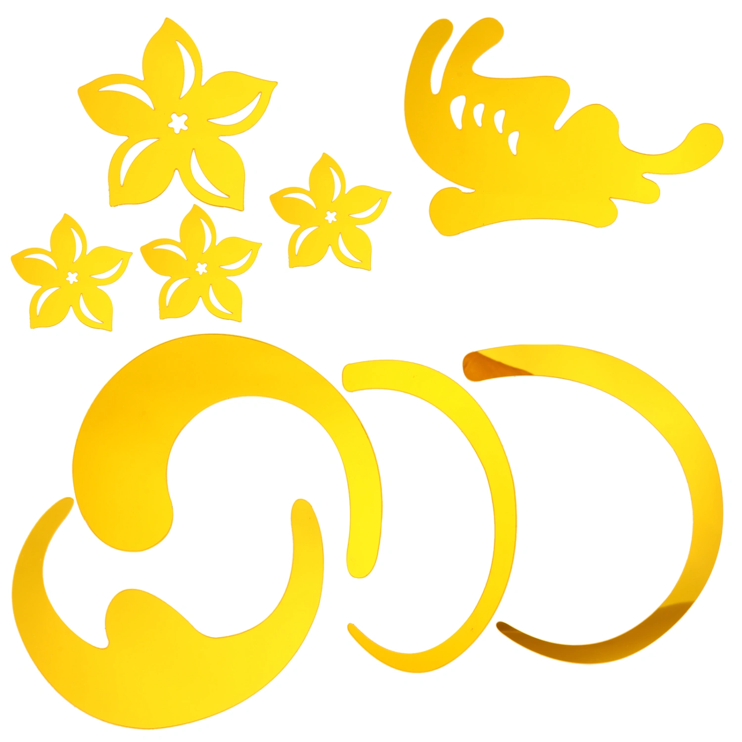 3D Golden Flower Acrylic Wall Sticker DIY Sticker Mirror Wall Home Decoration