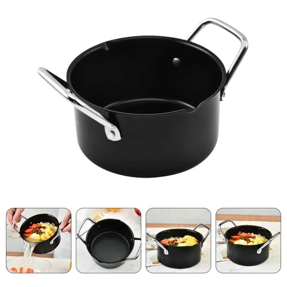 1Pc Thicken Carbon Steel Stew Pot Non-stick Camping Pot Home Kitchen Cookware