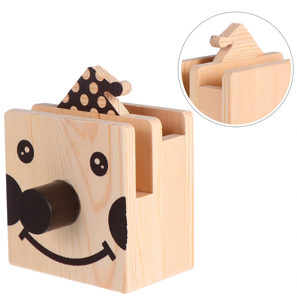 Wooden Lovely Clown Eyeglass Holder Creative Pen Holders Stationery Supplies