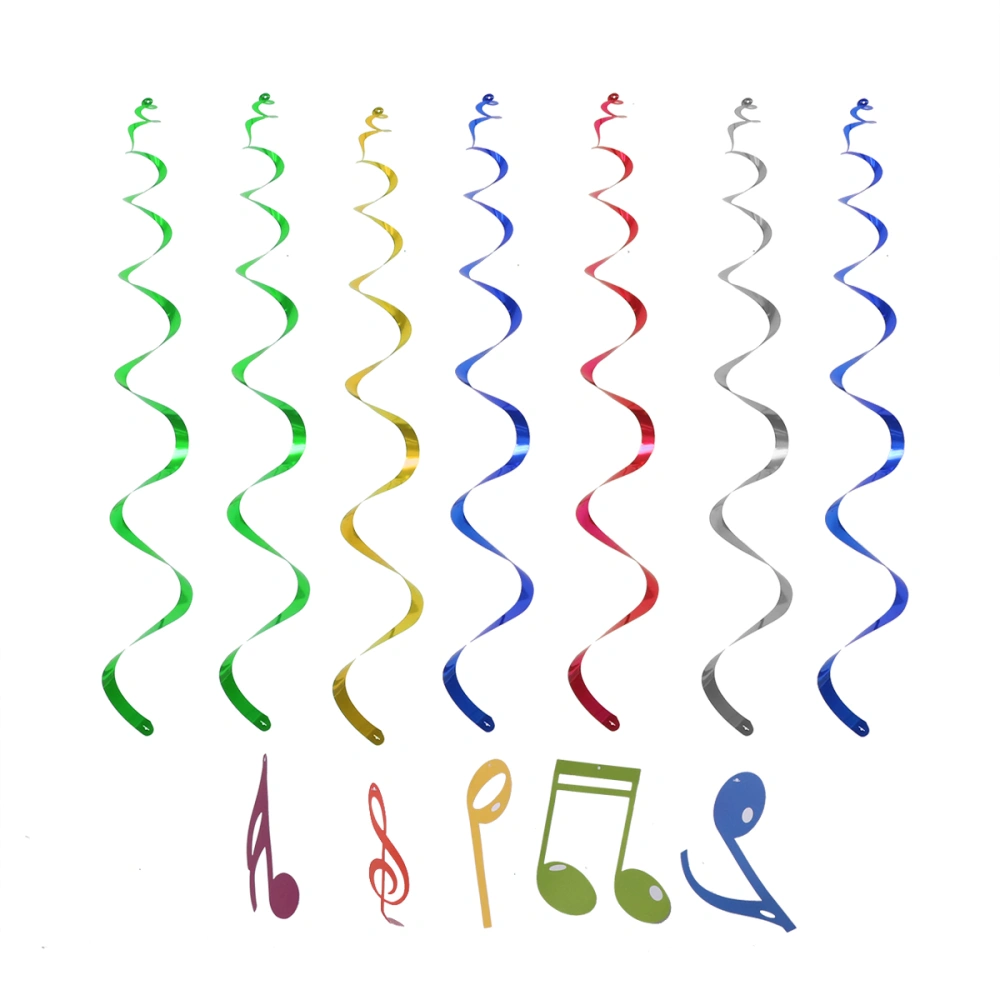 Funny Party Swirl Decorations Music Note Party Decorations Ceiling Streamers Fashion Hanging Musical Note Whirls (Random Color and Style)