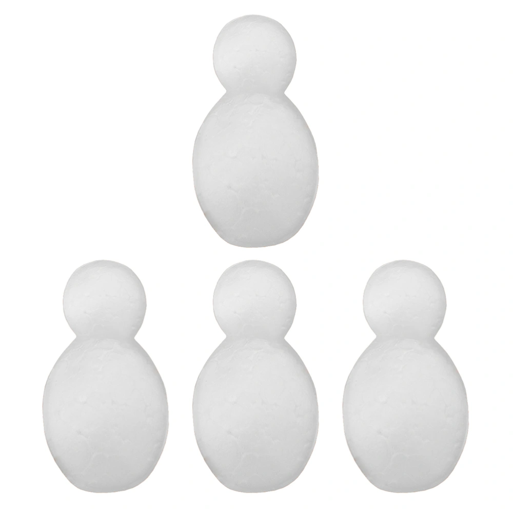 4 Pcs Christmas White Snowman Shape Mold Polystyrene  Crafts