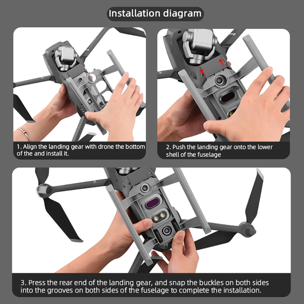 Extended Landing Gear Compatible for Air 2 Drone Landing Gear Sled Extender Leg