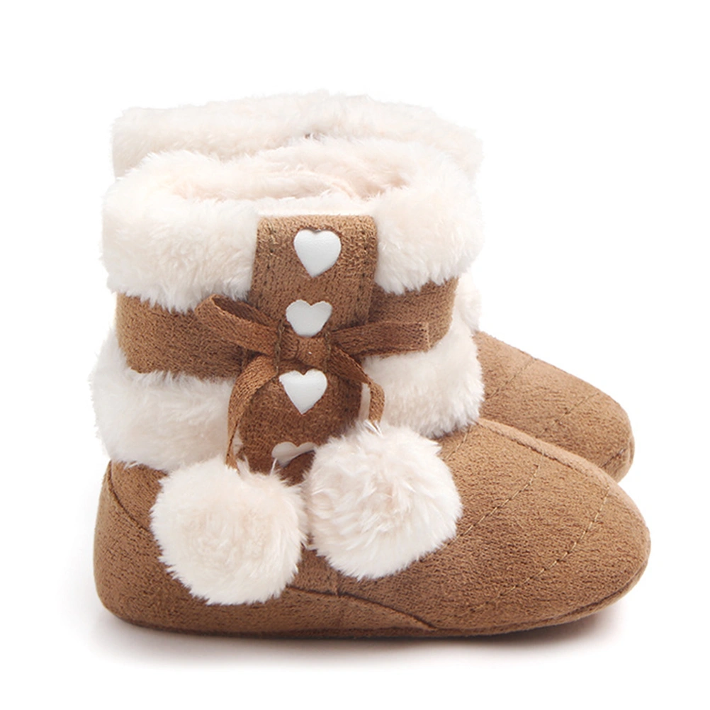 1 Pair Winter Bowknot Baby Christmas Boots Toddlers Warm Cotton Prewalker