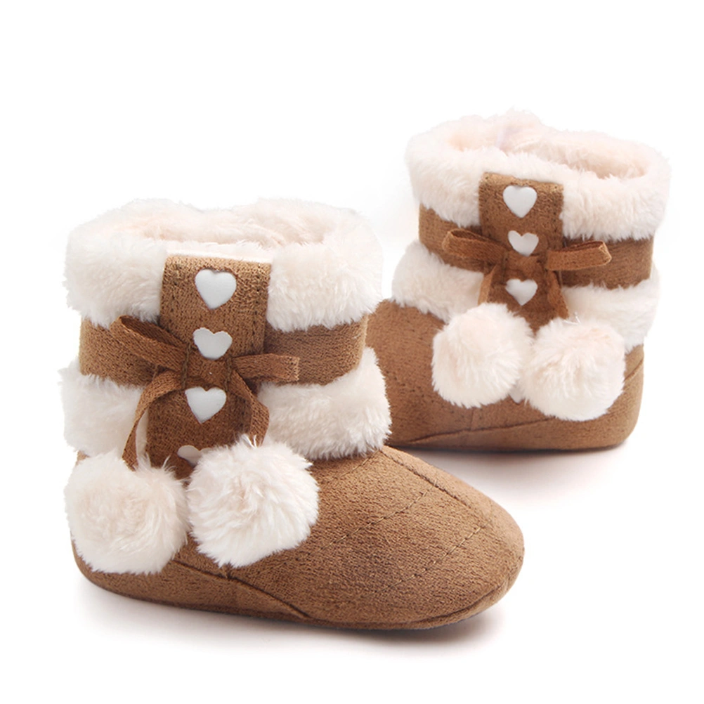 1 Pair Winter Bowknot Baby Christmas Boots Toddlers Warm Cotton Prewalker