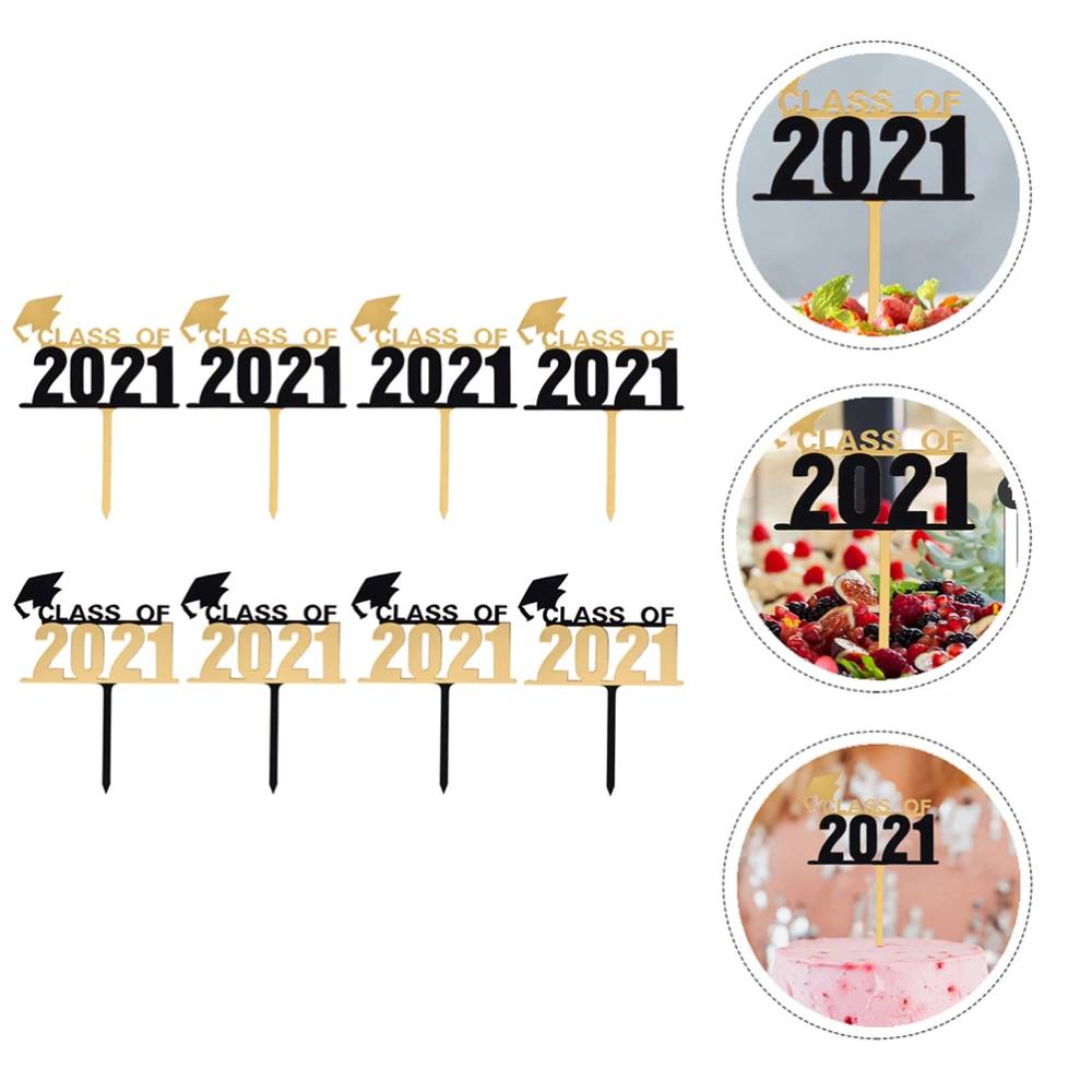 12pcs Class of 2021 Graduation Theme  Acrylic Novel Cake Topper (Assorted Color)