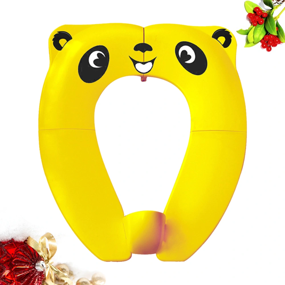 Foldable Kids Toilet Trainer Ring Baby Toilet Training Seat Toddler Potty Seat (Yellow)