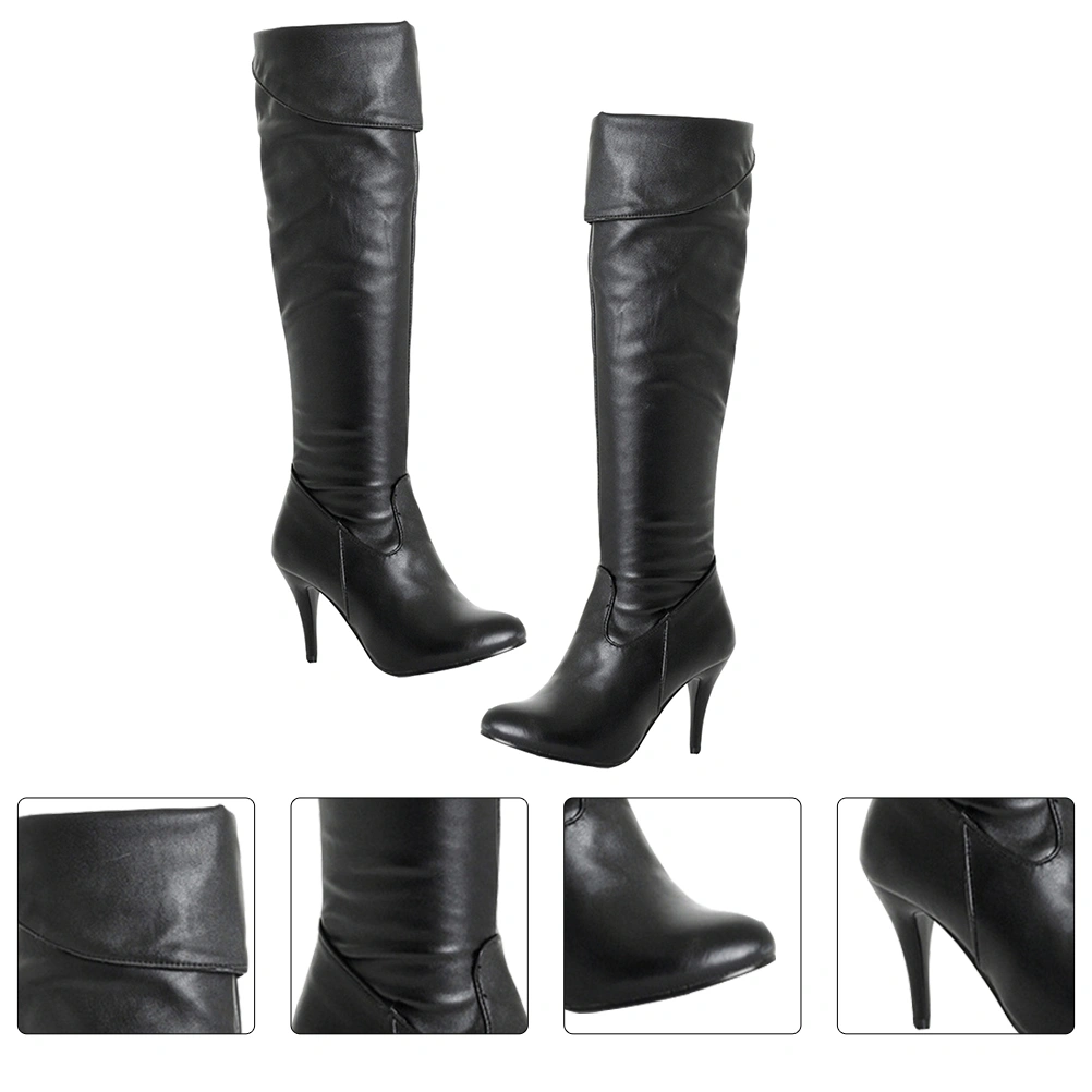 1 Pair Practical High Knee Boots Woman High Leg Boots Winter Thin Heel Boots