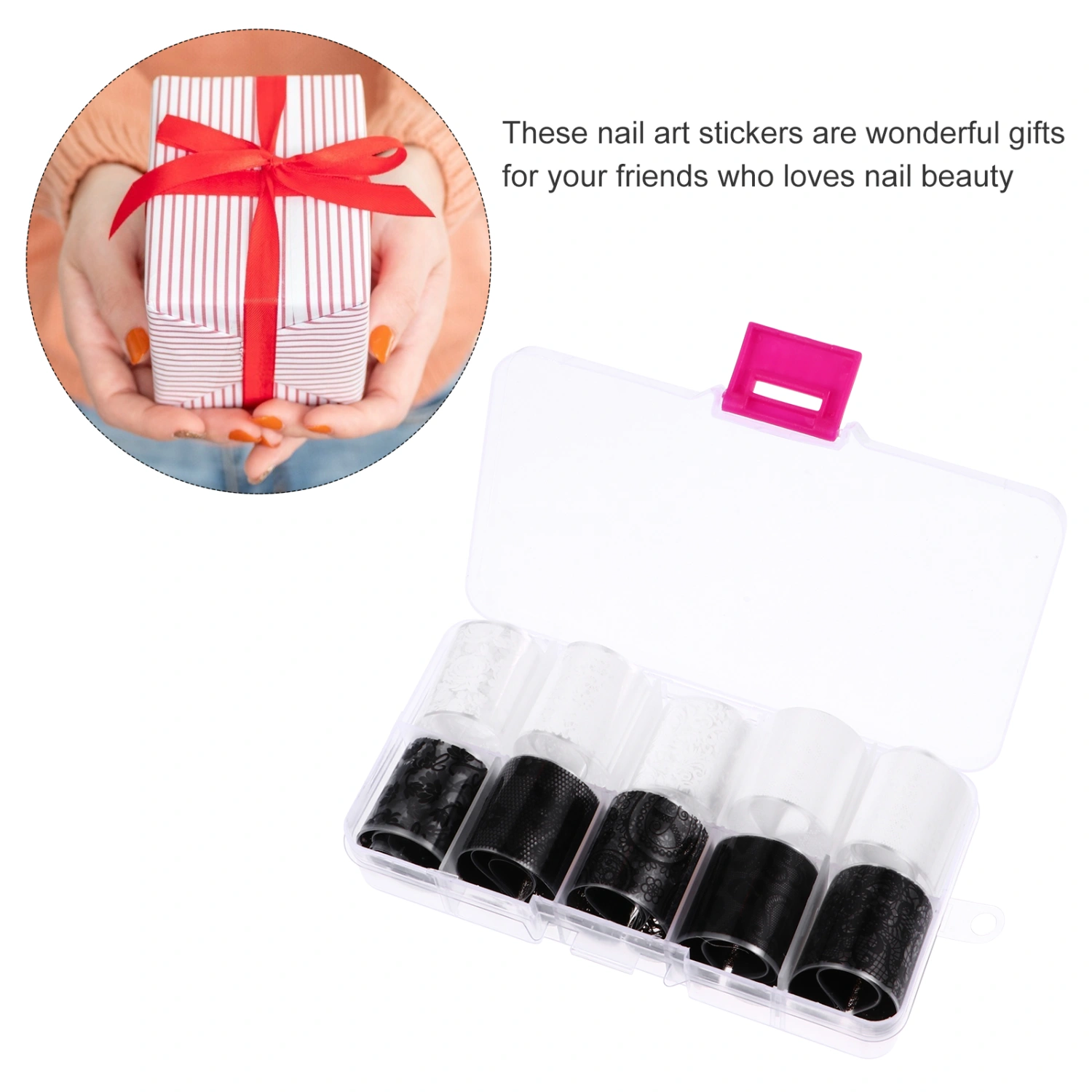 20 Sheets/2 Boxes Manicure Stickers Nail Stickers Christmas Nail Art Decals