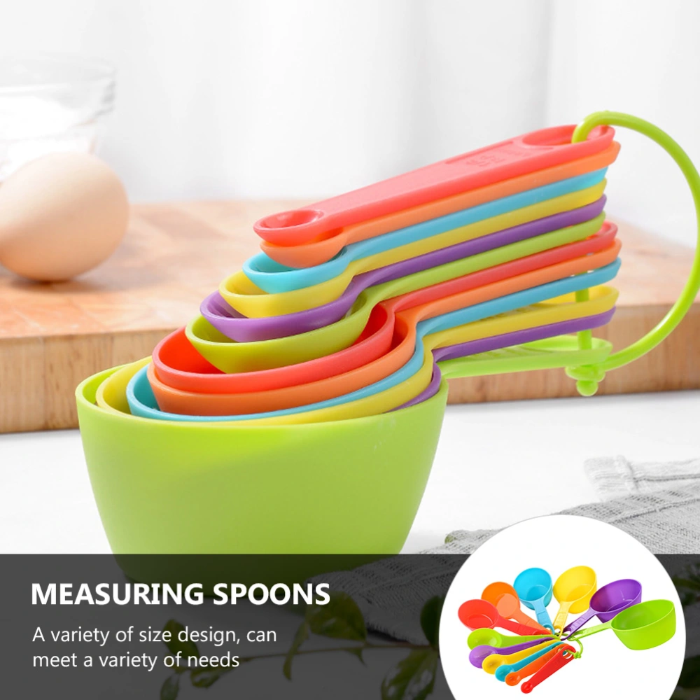 12Pcs Plastic Colorful Measuring Spoons Cups Set Kitchen Supplies for Kitchen