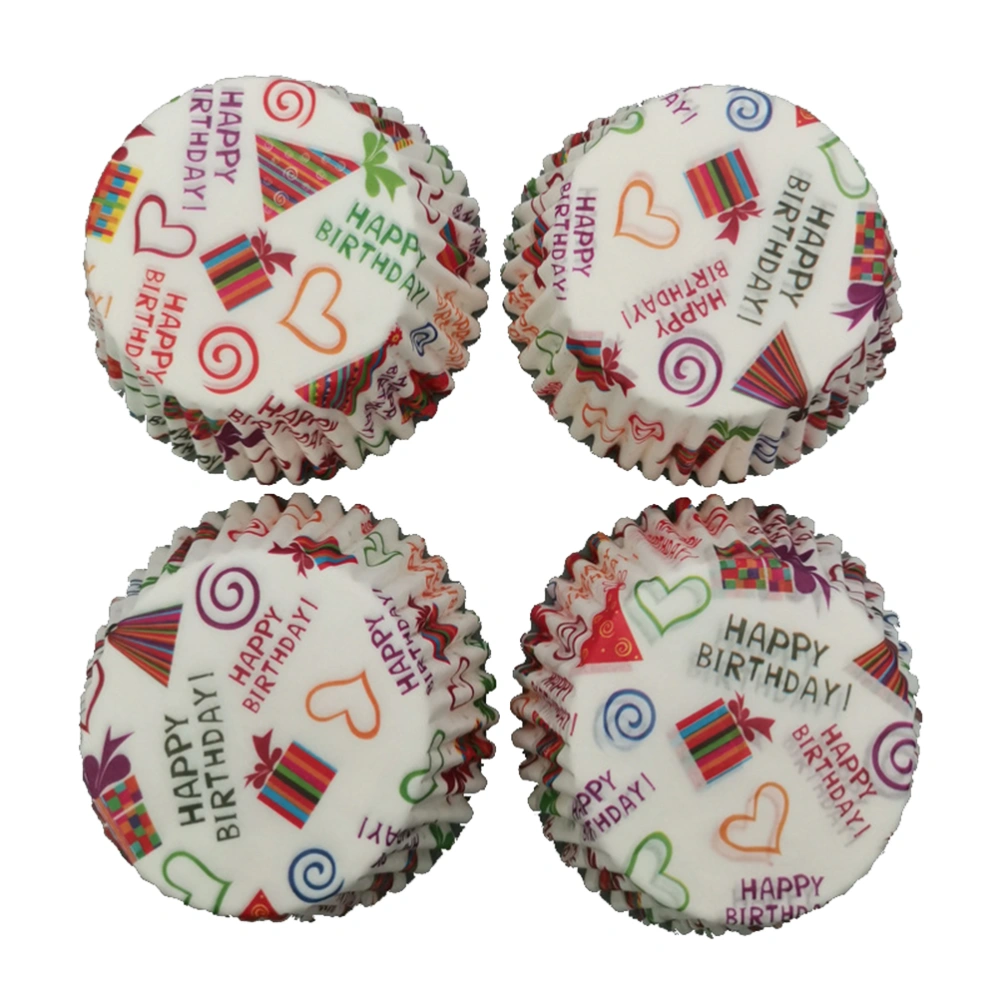 100PCS Christmas Cupcake Liners Cupcake Wrappers Oil-proof Printing Paper Baking Cup Xmas Kitchen Accessories (5x3cm)