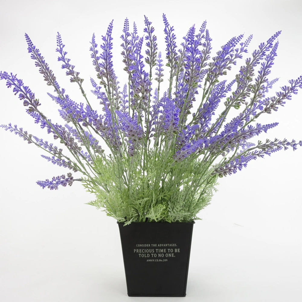 2 PCs Simulated Lavender Artificial Flower Bouquet Accessory Flower Bundle for Home Office Garden Patio Decoration (Purple)